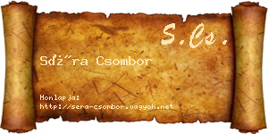 Séra Csombor névjegykártya