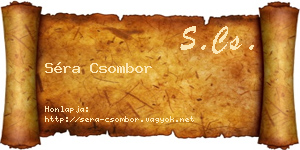 Séra Csombor névjegykártya